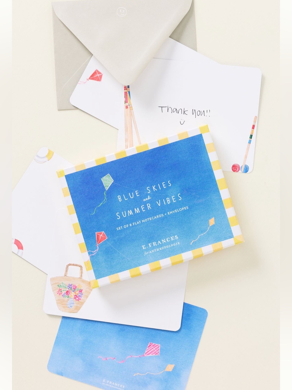 Anthropologie x E. Frances Paper Blue Skies and Summer Vibes Notecard Set